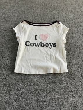 Grayson Threads L Cowboy Cropped Ribbed Tee Shirt